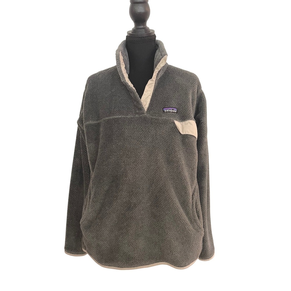 Patagonia Fleece Pullover Womens XL Grey Re-Tool Snap-T Gorpcore Warm